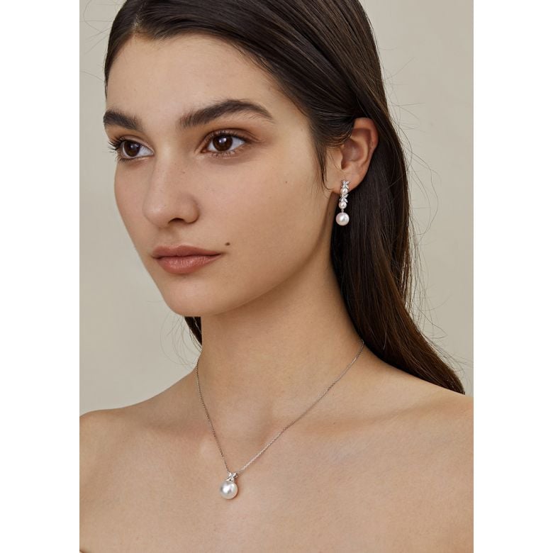 Orecchini Symphonie Nuptiale. Pendants Oro bianco, diamanti, perla Akoya - 6