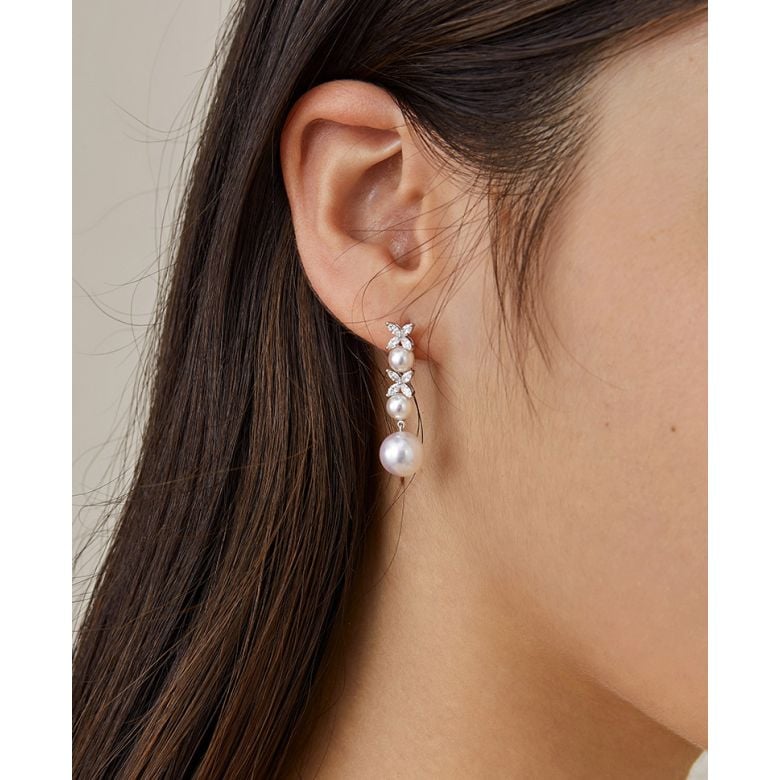 Orecchini Symphonie Nuptiale. Pendants Oro bianco, diamanti, perla Akoya - 7