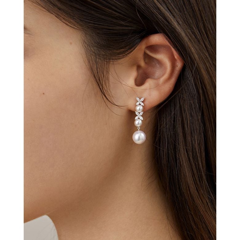 Orecchini Symphonie Nuptiale. Pendants Oro bianco, diamanti, perla Akoya - 8