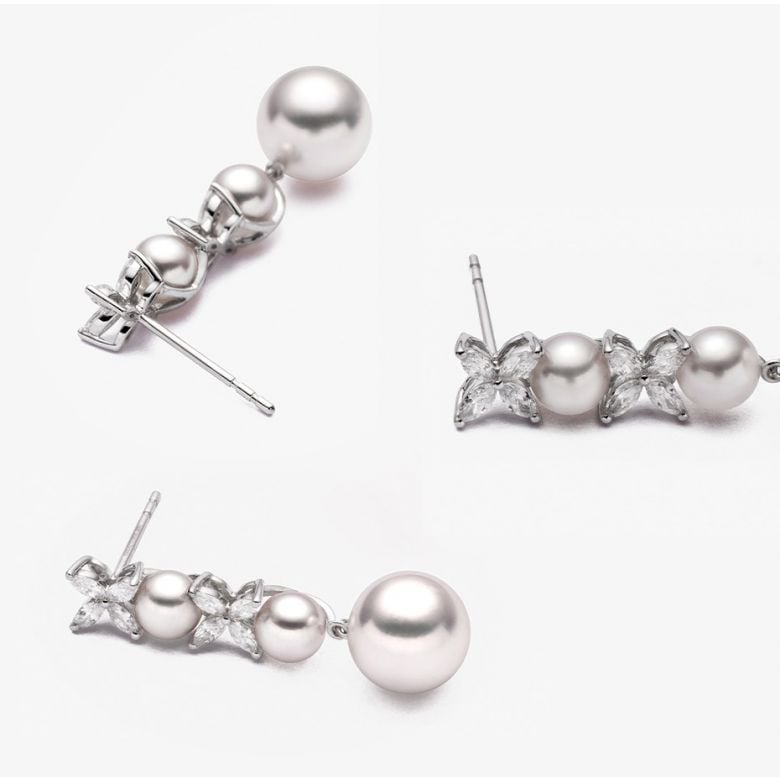 Orecchini Symphonie Nuptiale. Pendants Oro bianco, diamanti, perla Akoya - 4