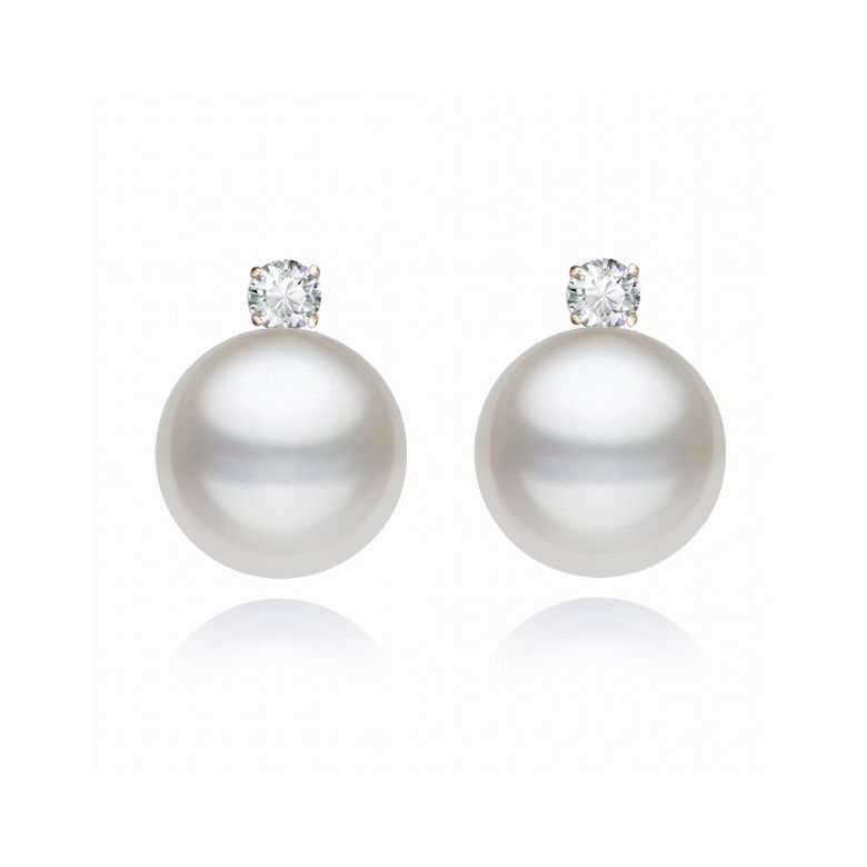 Orecchini Castelli Oro Rosa 18kt, Perla di Acqua Dolce Bianca 9/9.5mm - 1