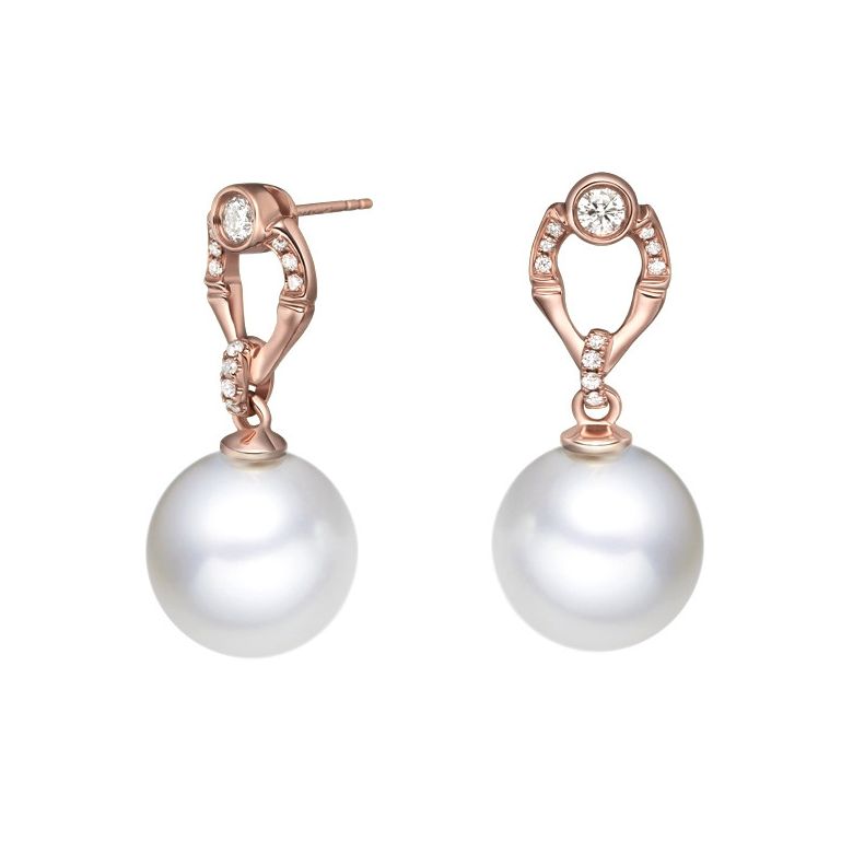 Orecchini Otatea Oro Rosa 18kt, Perla di Acqua Dolce Bianca 9/9.5mm - 1