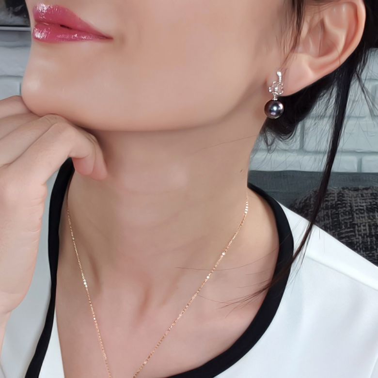 Orecchini Pendenti Ladislas - Perle di Tahiti, Oro Rosa - 8