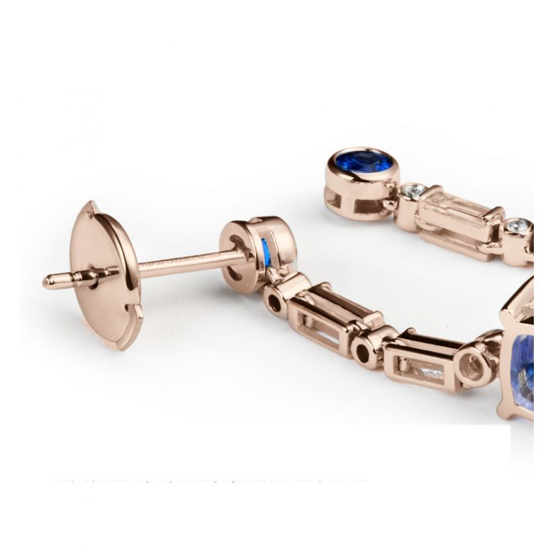 Orecchino Élisabeth Ière - Zaffiro, diamante & Oro rosa - 5