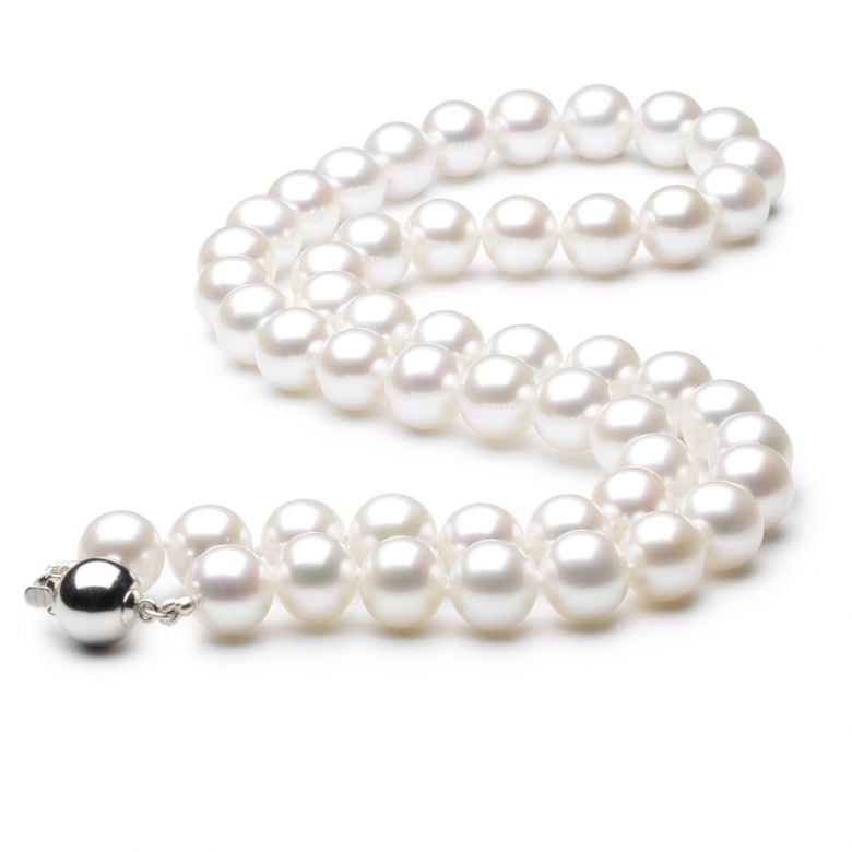 Collana Silo  - Perle d'Acqua Dolce Bianche - 8/8.5mm, AAA - 2