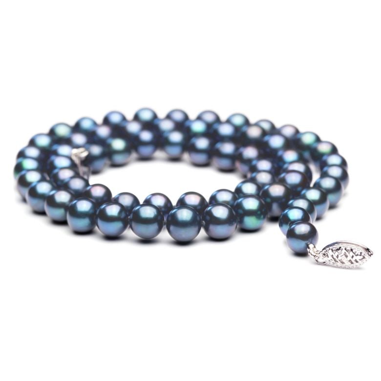 Collana Joséphine Baker  - Perle d'Acqua Dolce Nere - 7/7.5mm, AAA - 1