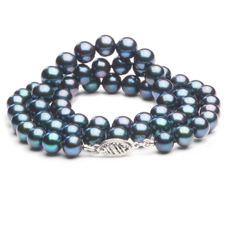 Collana Joséphine Baker  - Perle d'Acqua Dolce Nere - 7/7.5mm, AAA - 4