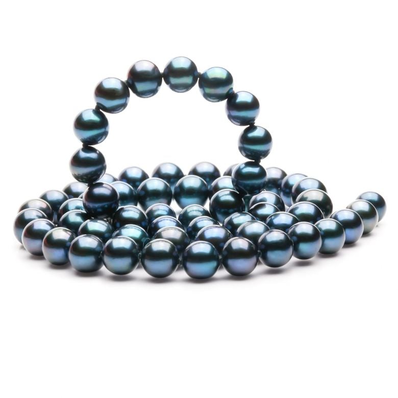 Collana Joséphine Baker  - Perle d'Acqua Dolce Nere - 7/7.5mm, AAA - 5
