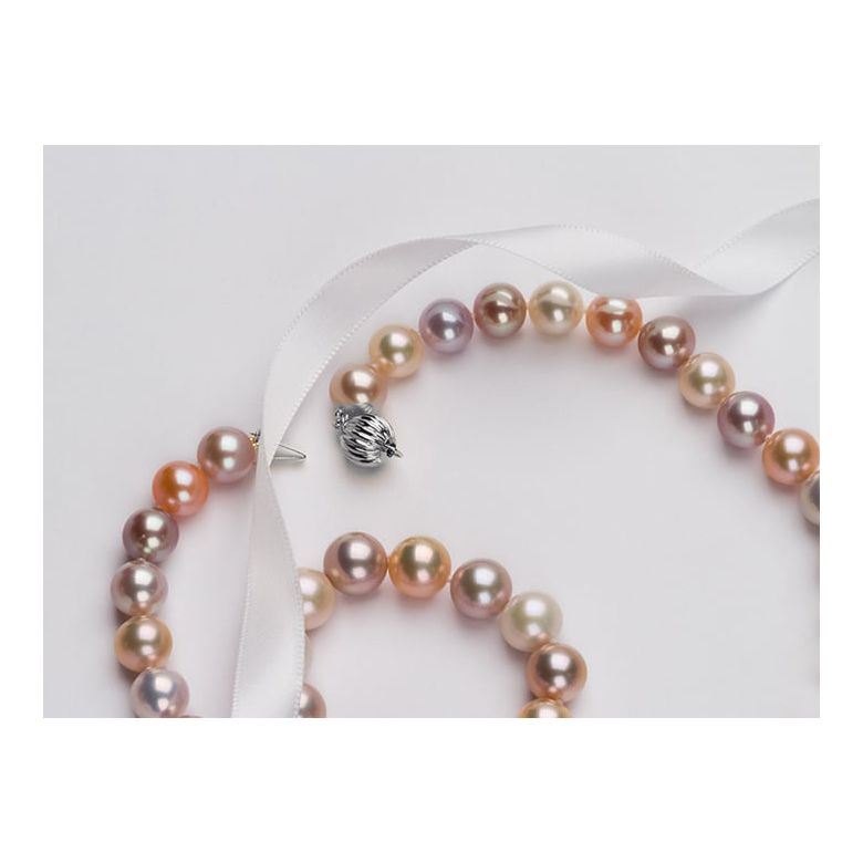 Collana Chorus  - Perle d'Acqua Dolce Miste - 7.5/8mm, AAA oro bianco - 6
