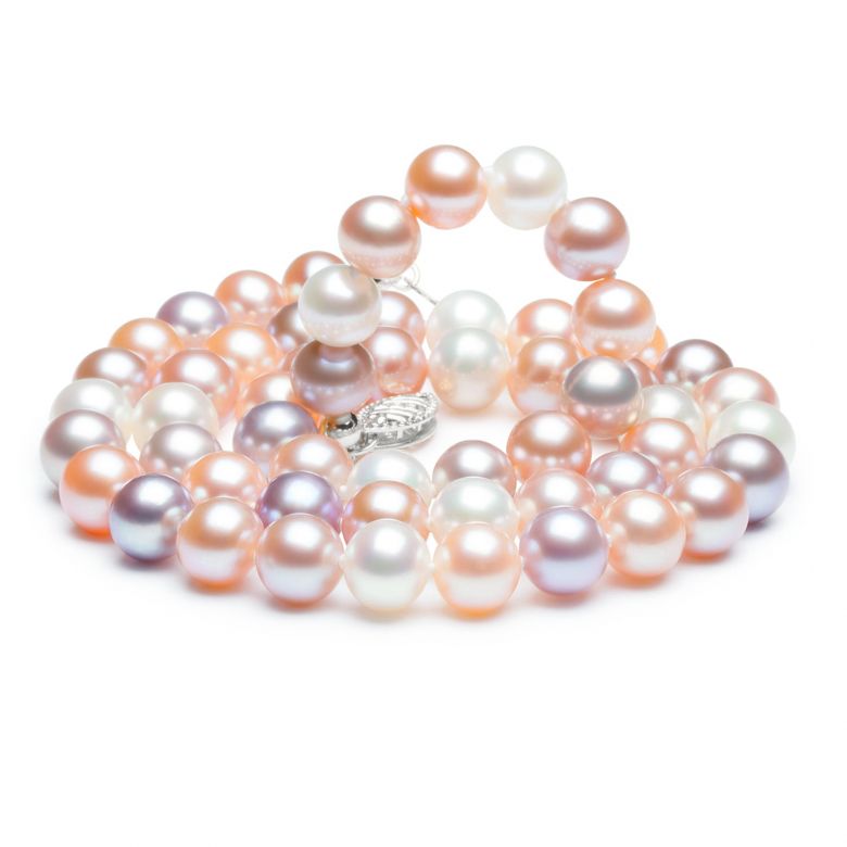 Collana Arthemuse  - Perle d'Acqua Dolce Miste - 6.5/7mm, AAA oro bianco - 2