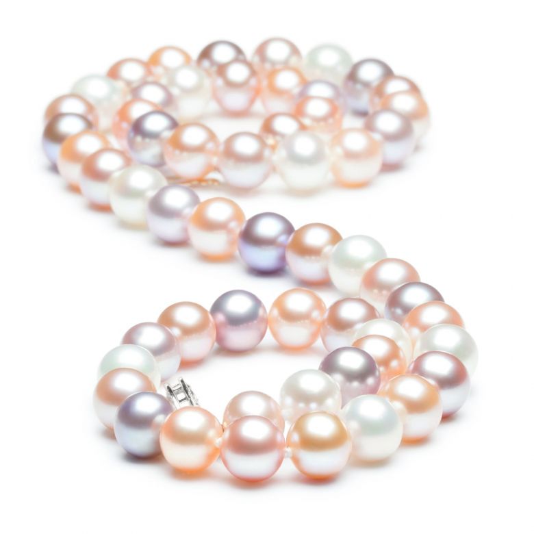 Collana Arthemuse  - Perle d'Acqua Dolce Miste - 6.5/7mm, AAA oro bianco - 4