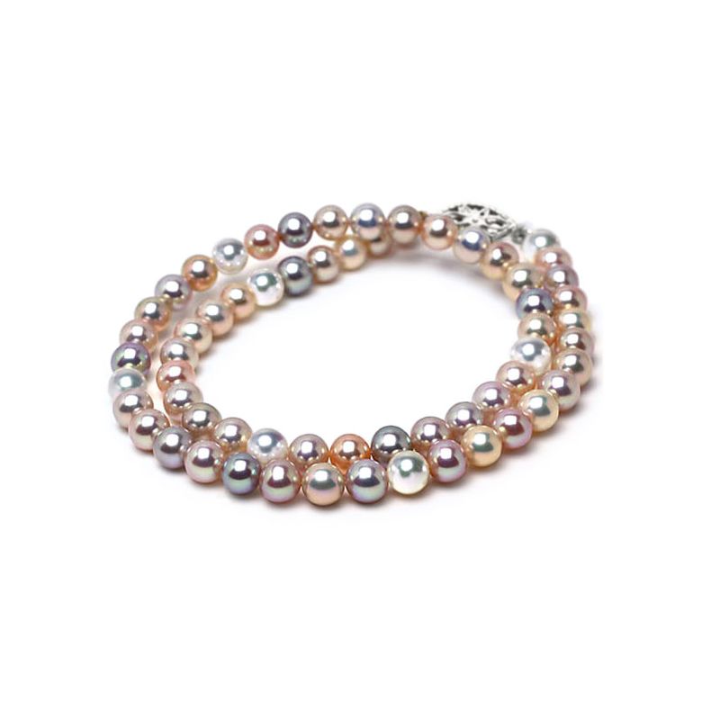 Collana Arthemuse  - Perle d'Acqua Dolce Miste - 6.5/7mm, AAA oro bianco - 7