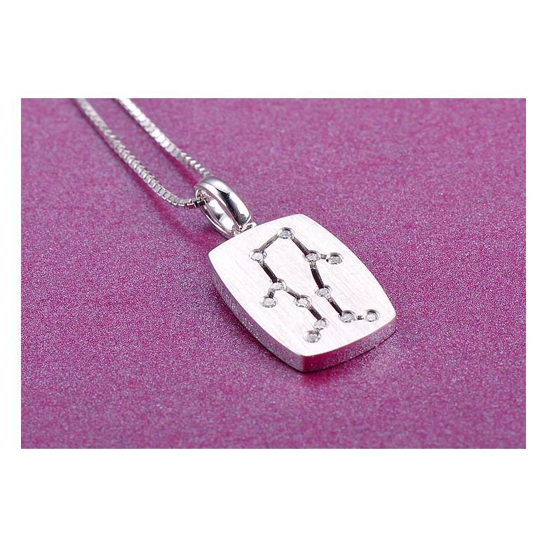 Ciondolo astrologico - Costellazione dei gemelli - Oro bianco, diamanti - 4