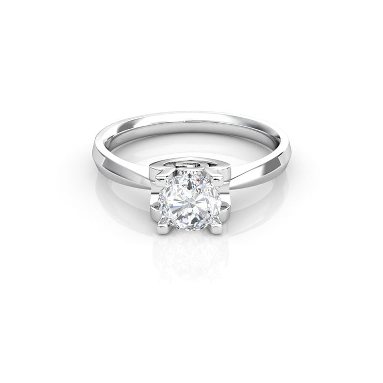 Anello Solitario Lettera Alfabeto G - Oro Bianco e Diamante | Gemperles - 3