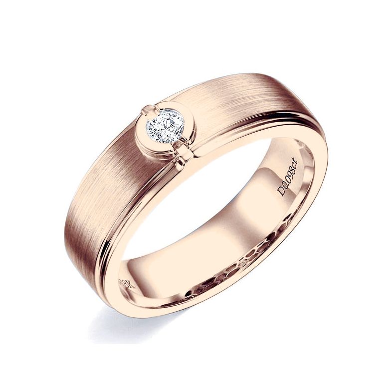 Anello Uomo in Oro rosa 18k e Diamante | Lorenzo - 1