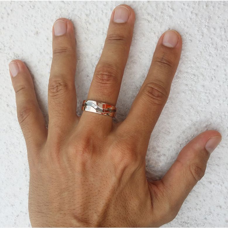 Anello uomo in oro rosa e diamante | Démétrius - 2