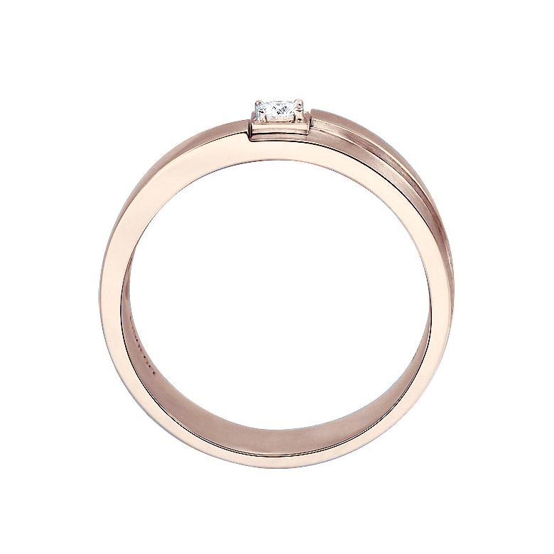 Anello Uomo - Oro rosa 6.90gr - Diamante 0.105ct - 3