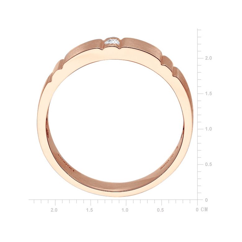 Anello Uomo con Diamante in Oro rosa Lucido & Spazzolato | Hamlet - 2
