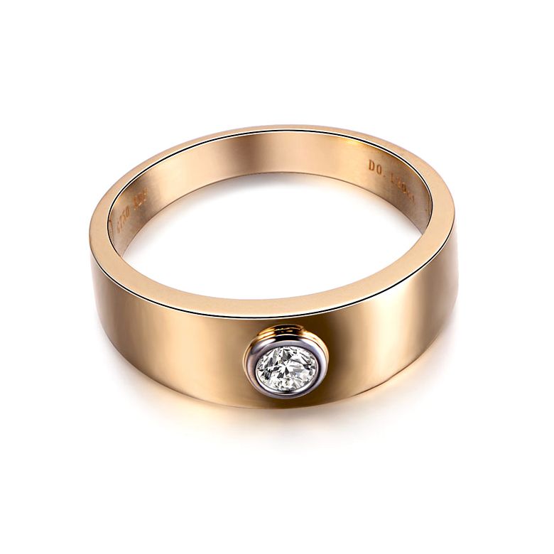Anello per Uomo Leon - Oro Rosa & Bianco con Diamante Solitario | Gemperles - 3