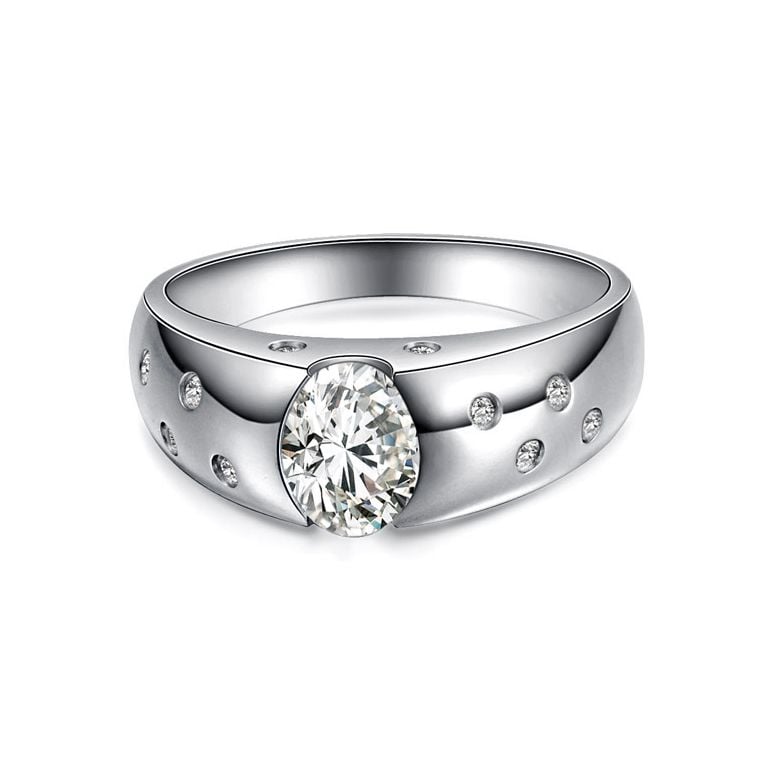 Anello Uomo Spencer - Oro Bianco 18k & Diamanti 0.84ct | Gemperles - 2