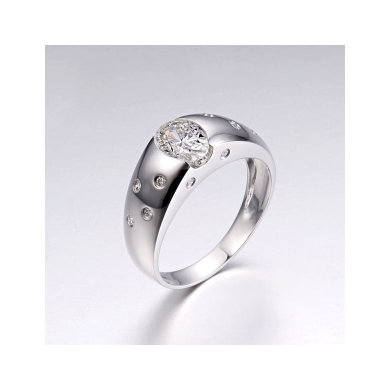 Anello Uomo Spencer - Oro Bianco 18k & Diamanti 0.84ct | Gemperles - 3