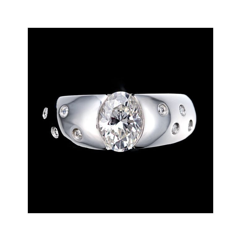 Anello Uomo Spencer - Oro Bianco 18k & Diamanti 0.84ct | Gemperles - 4