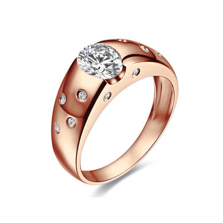 Anello Uomo Spencer - Oro Rosa 18k & Diamanti 0.84ct | Gemperles - 1