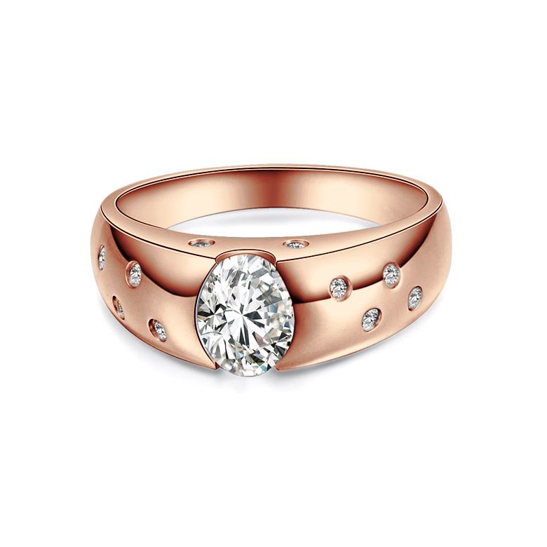 Anello Uomo Spencer - Oro Rosa 18k & Diamanti 0.84ct | Gemperles - 2