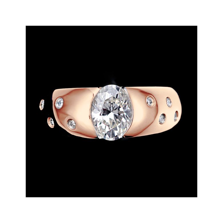 Anello Uomo Spencer - Oro Rosa 18k & Diamanti 0.84ct | Gemperles - 4