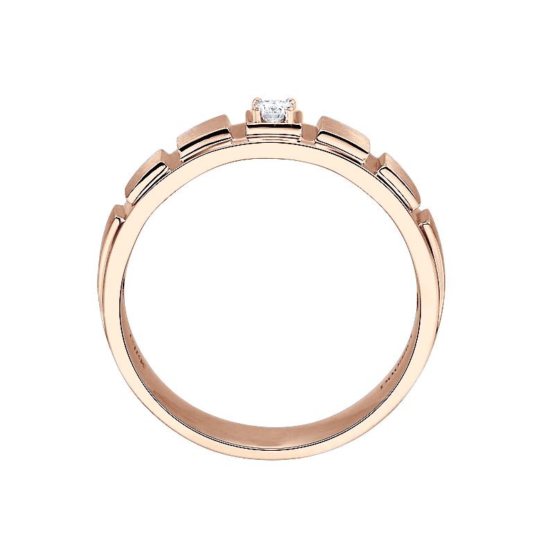 Anello per Uomo in Oro rosa 18k & Diamante brillante | Elbow - 3