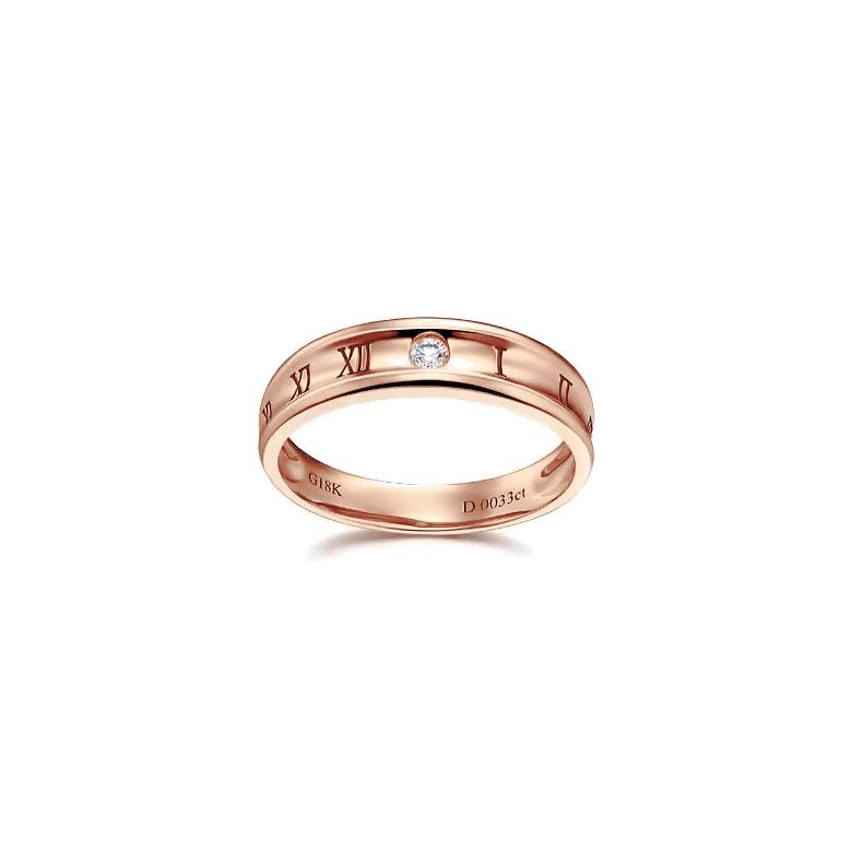 Anello da Uomo Numeri Romani - Oro Rosa e Diamante - 4