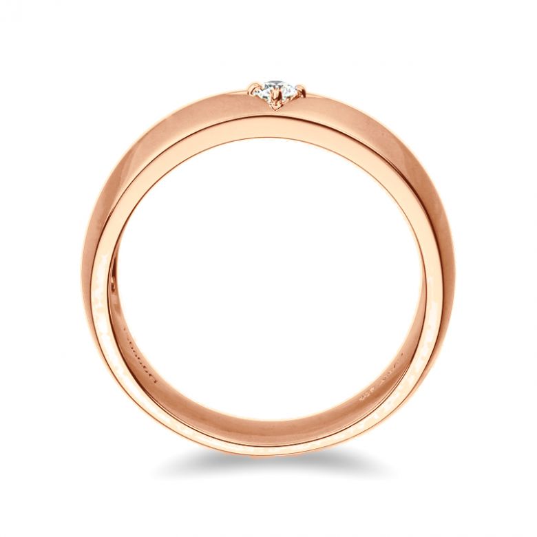 Anello per Uomo in Oro rosa 18ct. Diamante centrale | Borgia - 5
