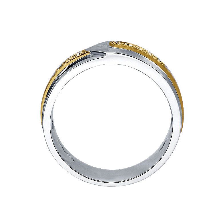 Anello Uomo in Oro bianco, giallo e Diamanti | Camillo - 2