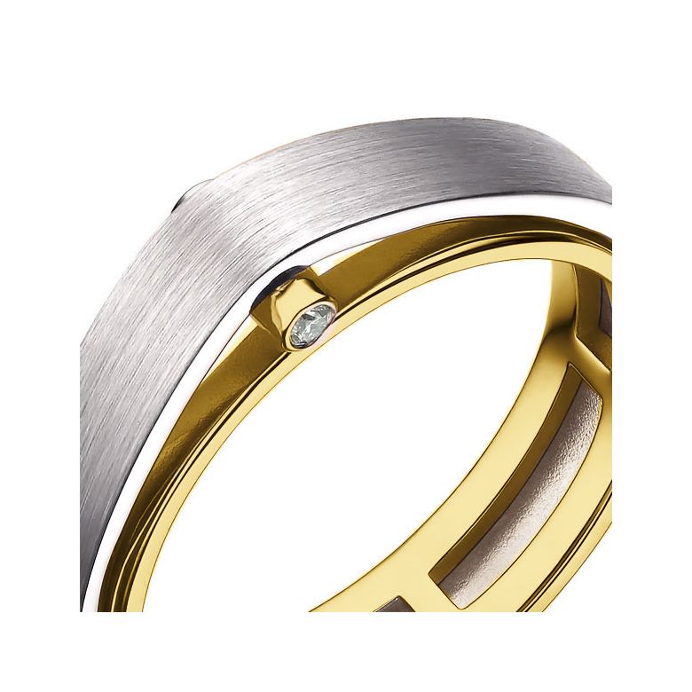 Anello da Uomo Montserrat - Oro bianco e giallo e Diamante - 3