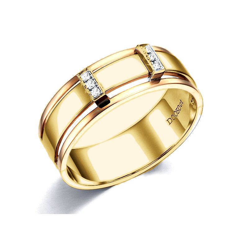 Anello da Uomo Macbeth - Oro Giallo/Rosa e Diamanti - 1