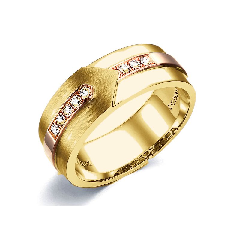 Anello Uomo in Oro giallo, rosa e Diamanti | Camillo - 1
