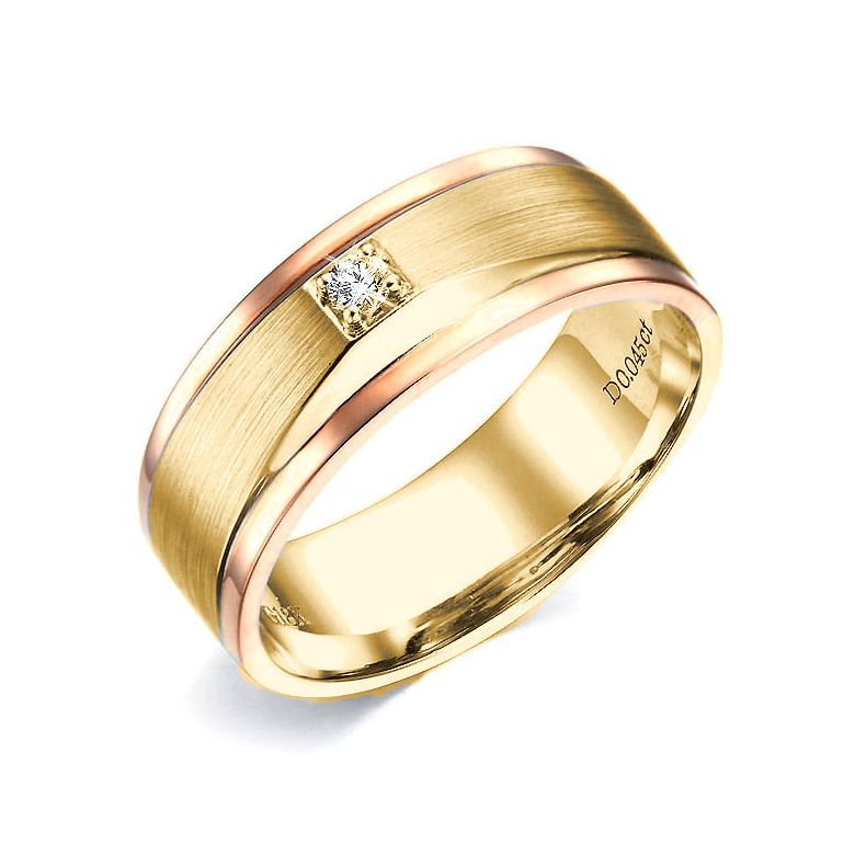 Anello Uomo in Oro giallo e rosa, Diamanti | Richard - 1