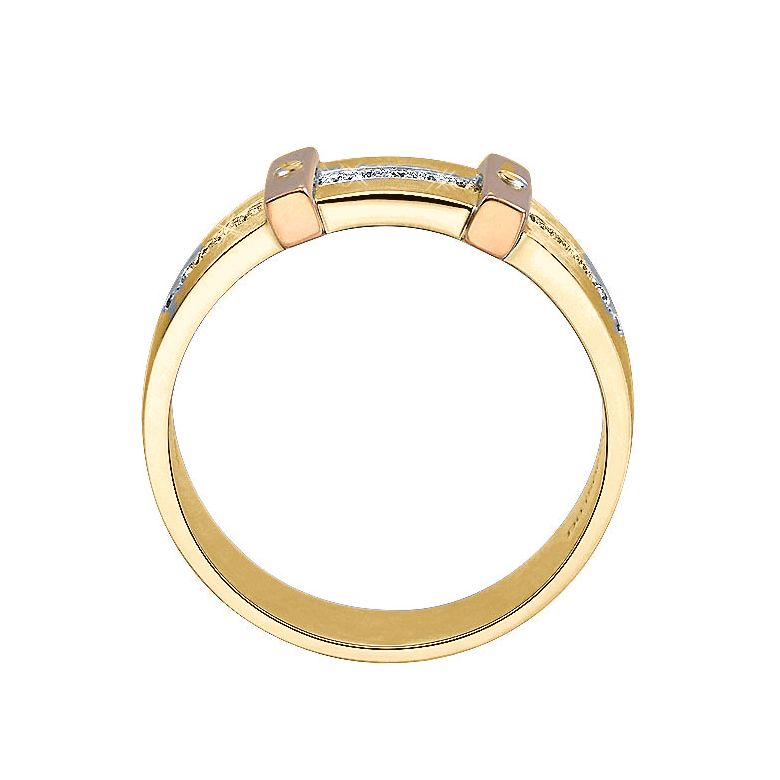 Anello Uomo - Oro giallo, rosa 7.80gr - Diamanti 0.150ct - 2