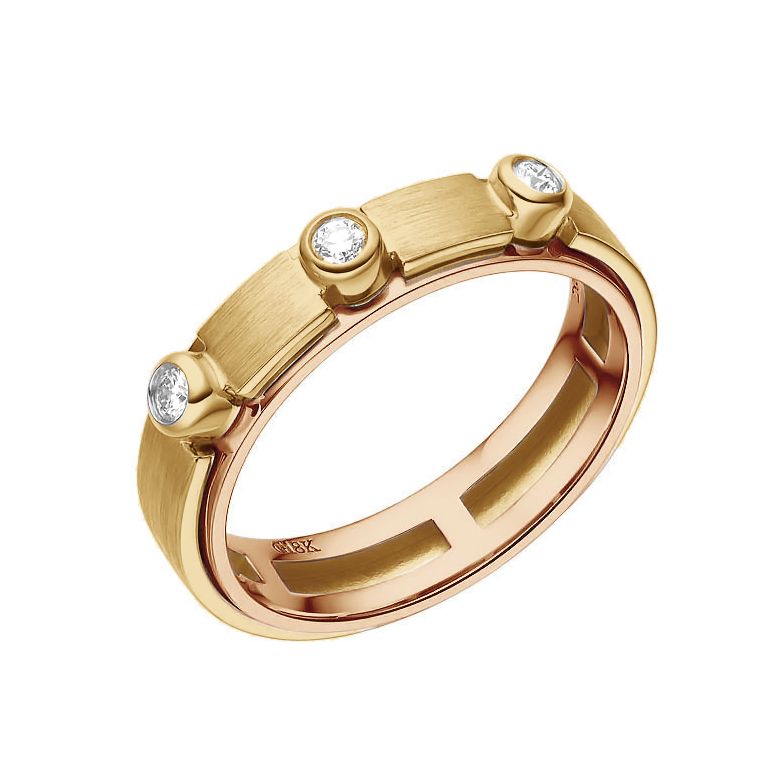 Anello per Uomo in Oro giallo e rosa, diamanti | Phède - 1