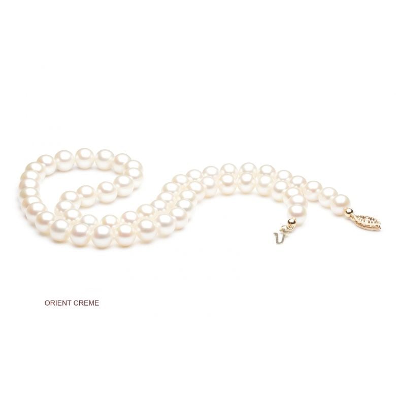 Collana Mistinguett  - Perle d'Acqua Dolce Bianche - 7/7.5mm, AAA - 2