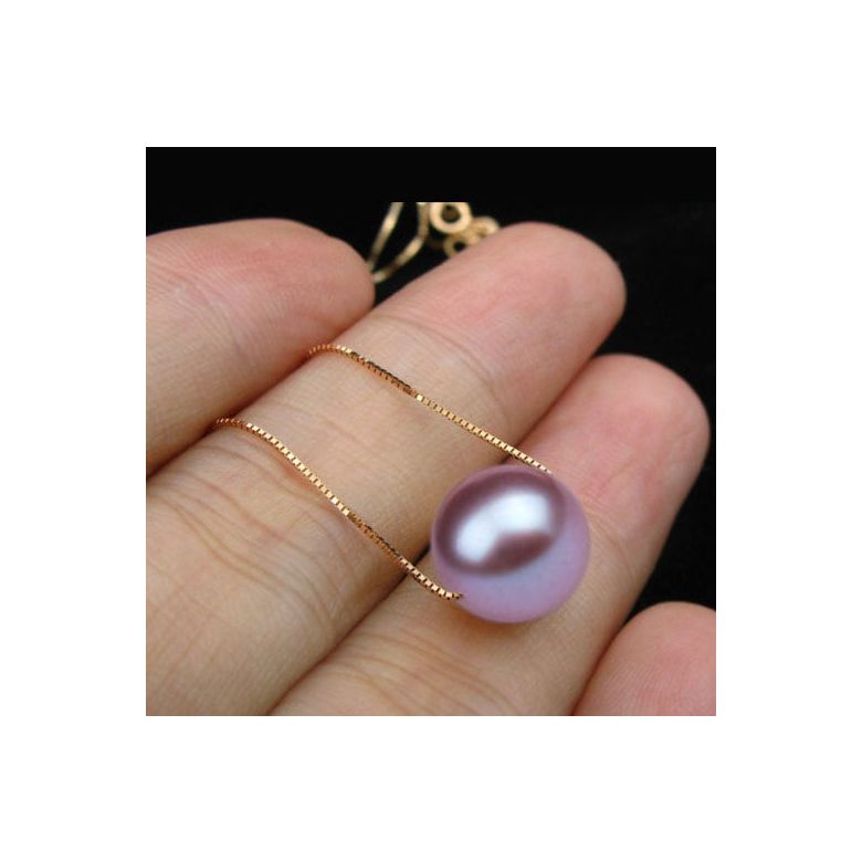 Girocollo Douceur perlée Oro Giallo 18kt, Perla di Acqua Dolce Lavanda 10/10.5mm - 7