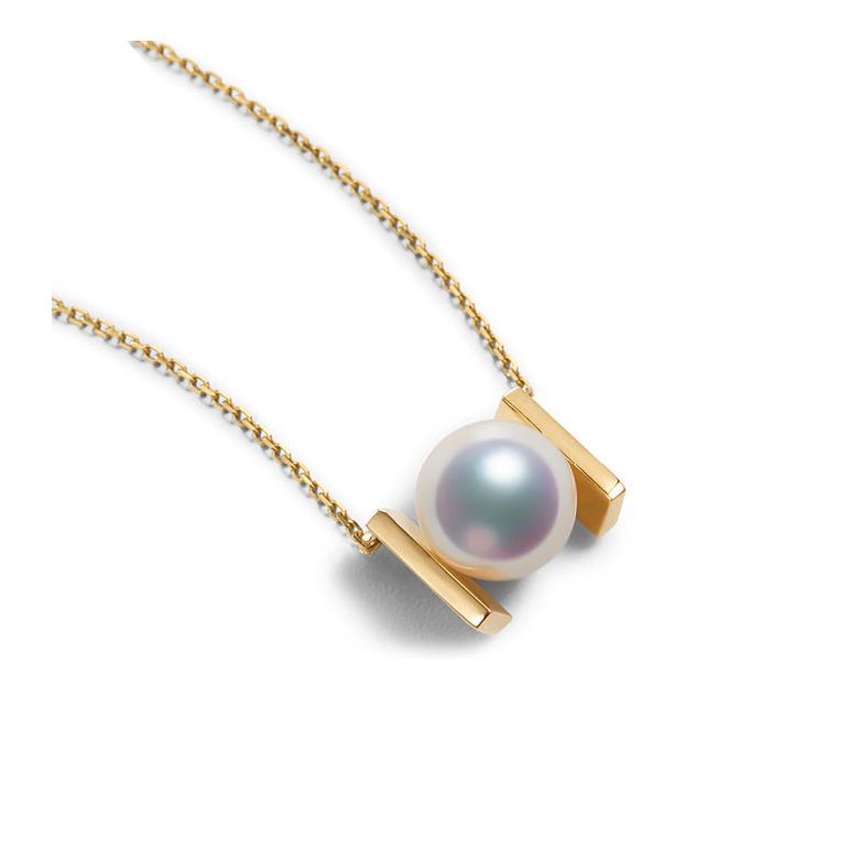Ciondolo Otohiko. Sobrio, Moderno ed Elegante. Oro giallo e Perla Akoya I Gemperles - 3
