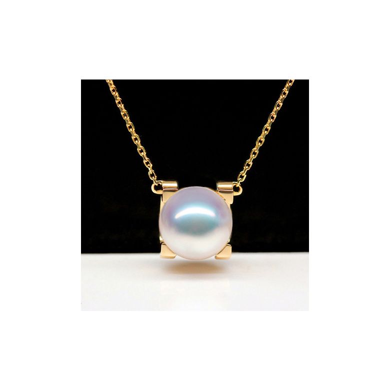 Ciondolo Morita - Oro Giallo e Perla Akoya Bianca - 1