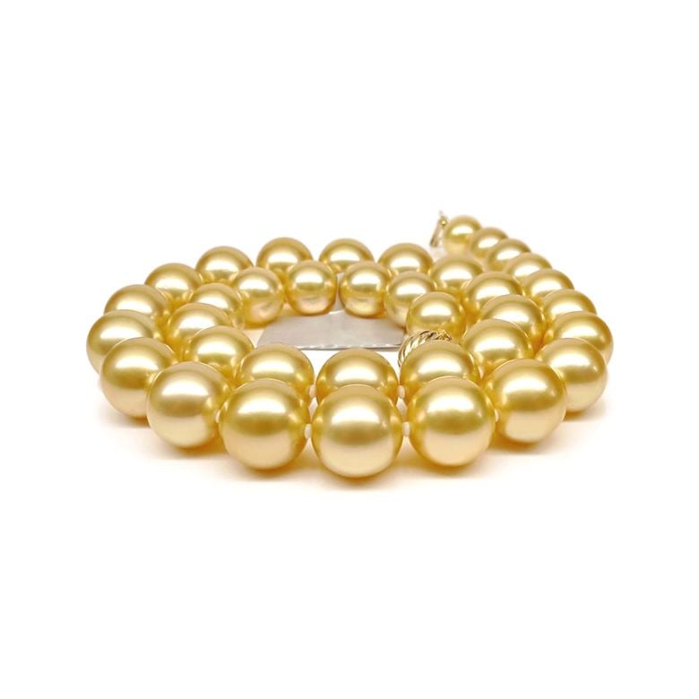 Collana Lorraine - Perle Coltivate Dorate Gold dei Mari del Sud - 1
