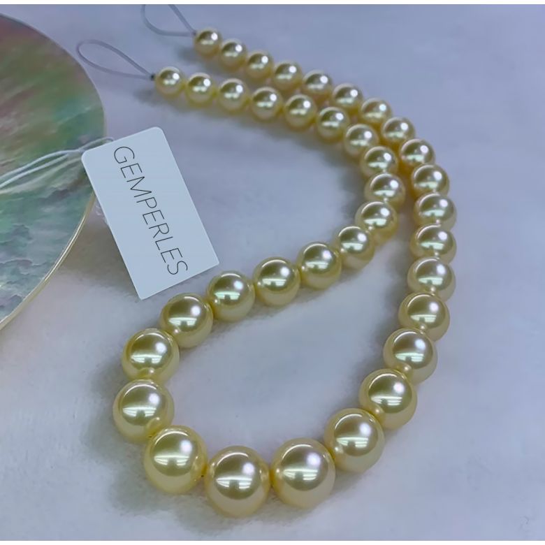 Collana perle d'Australia dorate - 9/11mm - AAA - 3