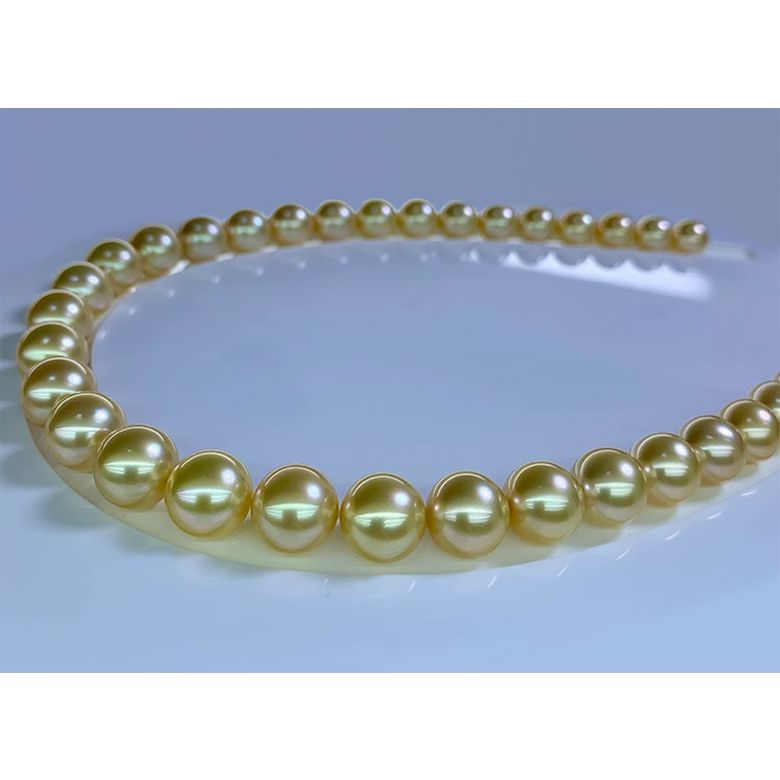 Collana Elisabeth II - Perle dei Mari del Sud Dorate oro bianco - 5