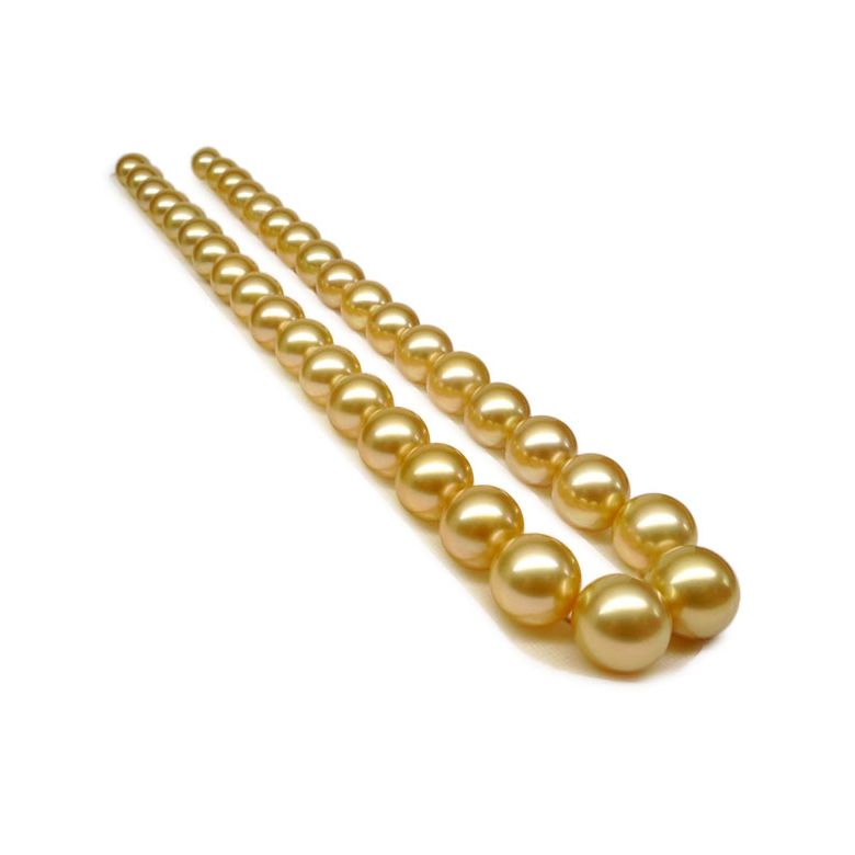 Collana Clothilde - Perle Coltivate Dorate Gold dei Mari del Sud oro bianco - 1