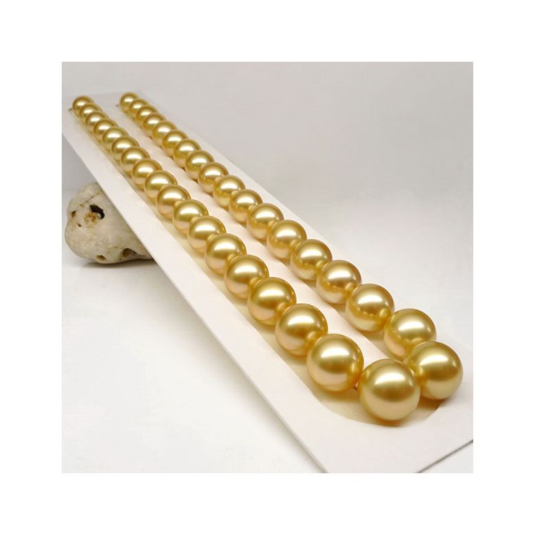 Collana Clothilde - Perle Coltivate Dorate Gold dei Mari del Sud oro bianco - 2