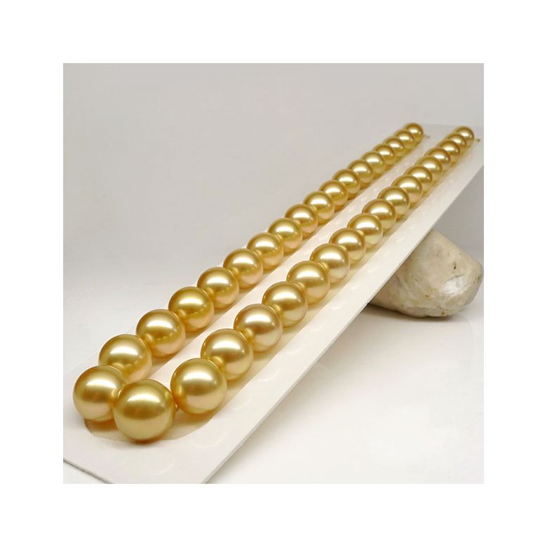 Collana Clothilde - Perle Coltivate Dorate Gold dei Mari del Sud oro bianco - 5