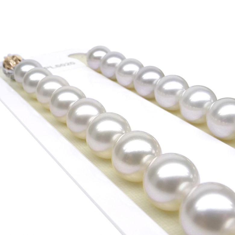 Collana perle d'Australia bianche - 11/13mm - AAA oro giallo - 2